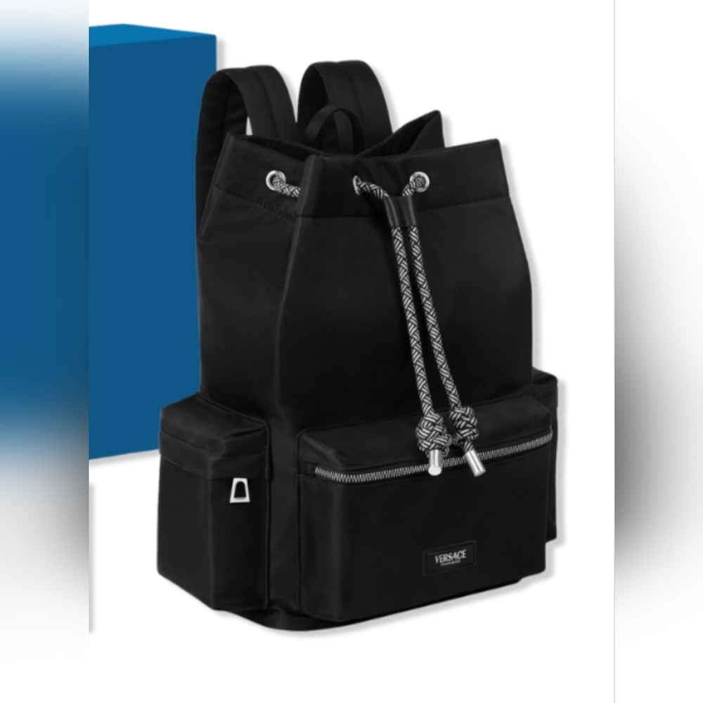 Versace Black Drawstring Men's Backpack